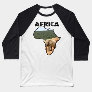 African Wildlife Continent Elephant Herd Baseball T-Shirt